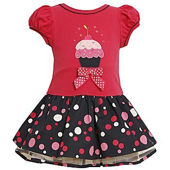 Bonnie Jean Baby Girls Cupcake Polka Dot Birthday Party Dress 18M New 