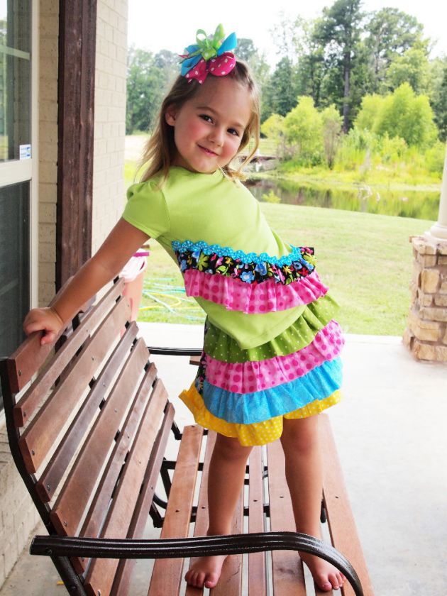 BOUTIQUE BIRTHDAY CUSTOM RUFFLE SHAKER SKIRT T SHIRT  