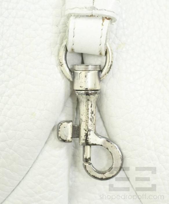 Bottega Veneta White Pebbled Leather Large Hobo Handbag  