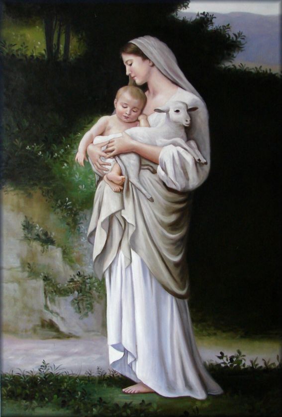   óleo pintada a mano Repro Bouguereau LInnocence de museo Q