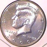 2000 D BRILLIANT UNCIRCULATED KENNEDY HALF DOLLAR. #101  