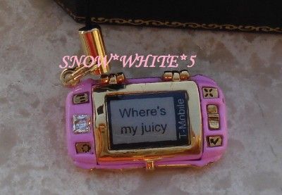 Juicy Couture AUTHENIC*SUPA80616* PINK SIDEKICK II w/CZ CRYSTALS 