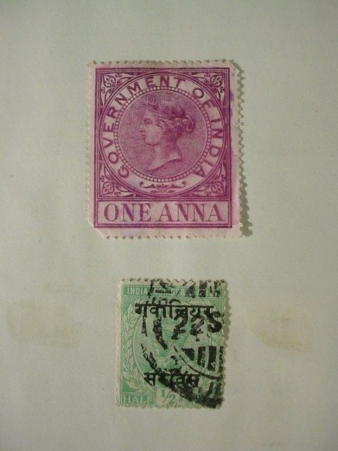 Overprint INDIA British Colonial INDIAN STAMPS 3 Pages Old Collection 