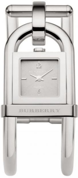 BURBERRY SILVER CUFF BANGLE LG SHACKLE WATCH BU4900 NEW  