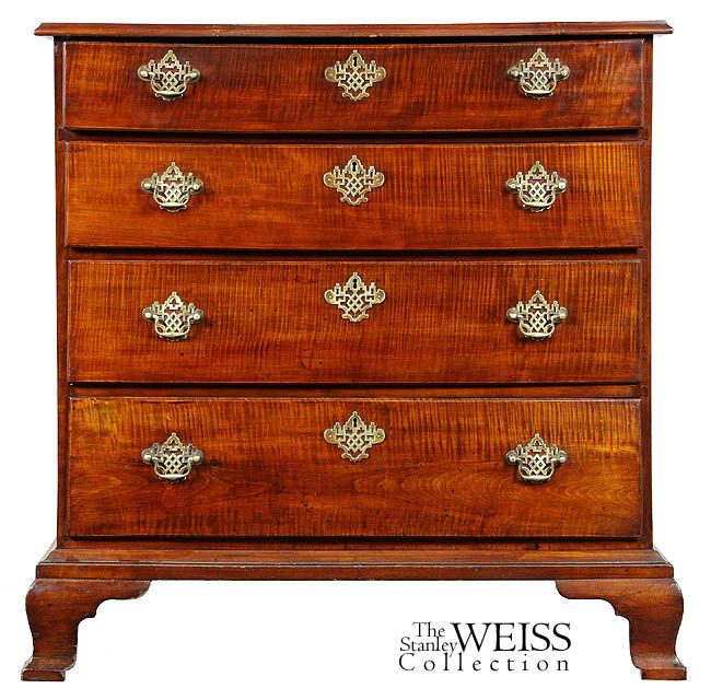 SWC A Tiger Maple Chest, Rhode Island, c.1770  