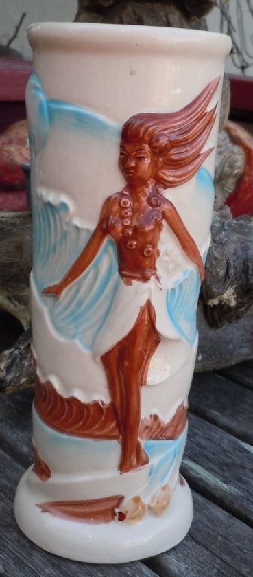 Vintage Hawaii Tiki Glass Islander Stockton Cal.Surfer  