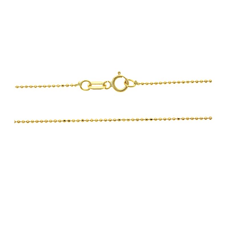 14KT YELLOW GOLD   16 1.0 MM. ROUND BEAD NECKLACE GOLD CHAIN  