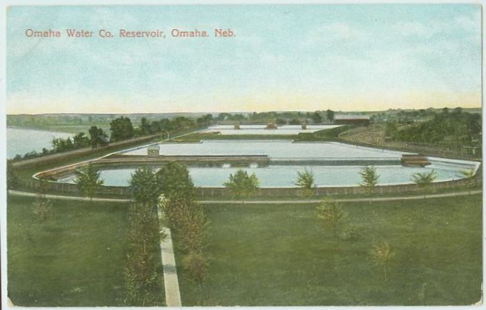 B0107 WATER COMPANY RESERVOIR OMAHA NE c1910 POSTCARD  