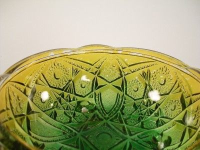 Vintage Candy Dish Fruit Bowl with Legs Green Yellow  