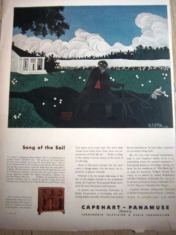 1943 Capehart Farnsworth Radio Horace Pippin Ad  