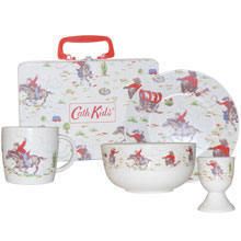 New Childrens Cath Kidston Kids 5 Piece Cowboy China Feeding Breakfast 