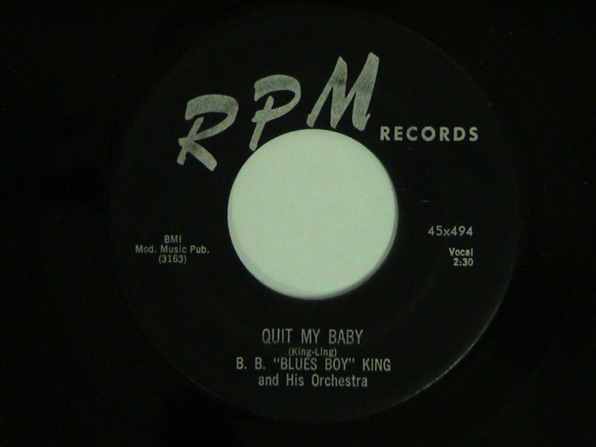 northern soul B.B.KING Quit My Baby RPM M  hear soundclip  