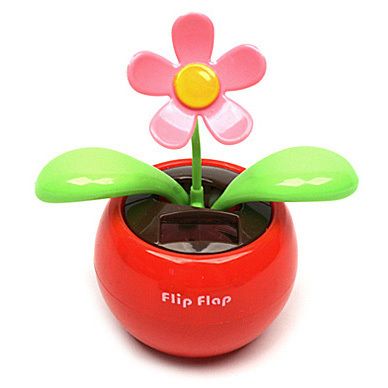 Gift 1 X Flip Flap Solar Power Flower Flowerpot Swing  