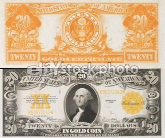 Twenty Dollars 1922 Gold Certificates  