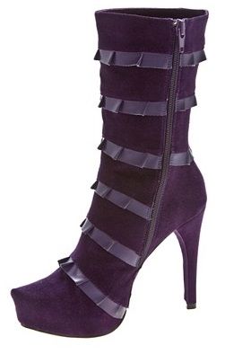 LEATHER Slat PURPLE Boots Women RARE PENNY LOVES KENNY  