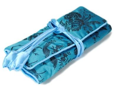 SILK BROCADE JEWELRY TRAVEL ROLL