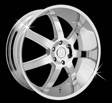 Defy D20 Chrome Wheel Set   24x10   5x115   Charger NEW  