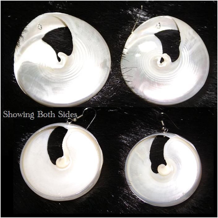 HAWAII HAWAIIAN SHELL MOTHER OF PEARL HOOP EARRINGS  