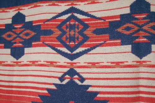   Beacon Style Cotton Antique Camp Trade Blanket ~NICE Indian Design