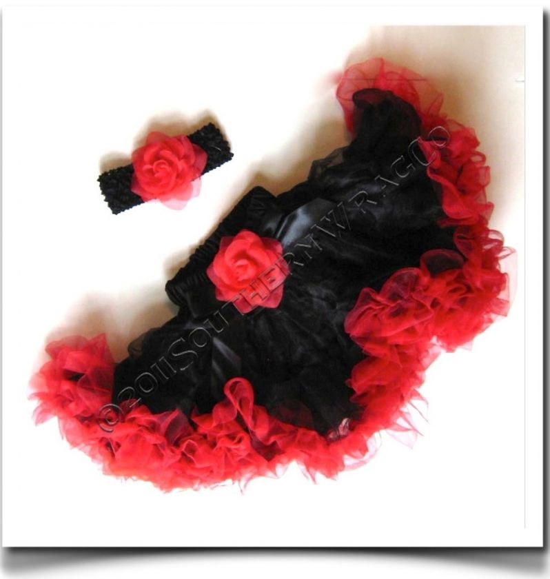 BLACK RED PETTISKIRT SETS 3M 10Y NWT SAME DAY SHIP  