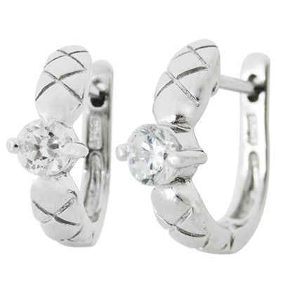 Variety of .925 Sterling Silver Half Hoop CZ Earrings  