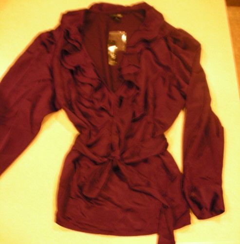 East 5th 3X Purple Wrap Look Blouse w/Side Zipper NWT  