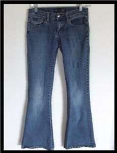 Roxy Stretch Flare Jeans Womens SZ 1 deco stitch pocket  