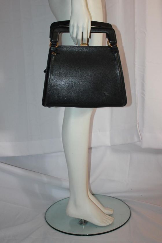 DELVAUX Vtg Leather Kelly Hand BAG Frame PURSE  