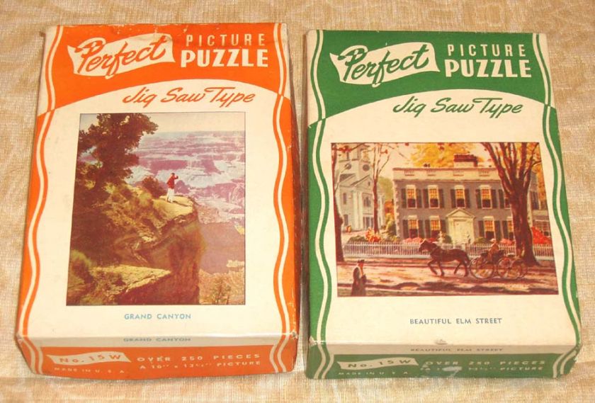 LOT OF 6 1940S 50S PERFECT PICTURE PUZZLES  SCENIC  250+ PIECES EA 