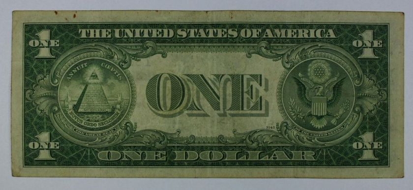 1934 A Yellow Seal North Africa $1 One Dollar Note Silver Certificate 