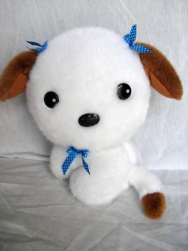 Big Head Puppy Dog Plush by King Plush Stuffed Animal White  