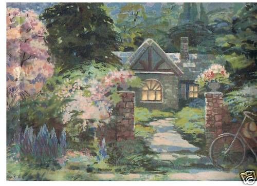 COUNTRY HOME SCENE WALLPAPER BORDER  