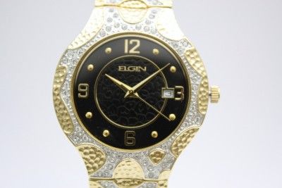 New Elgin Steel Gold Date Men Dress Watch FG548  