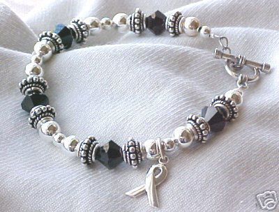 Melanoma Cancer Awareness Bracelet w/ Swarovski  