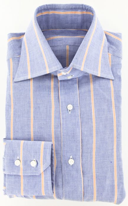 New $325 Barba Napoli Blue Shirt 15.5/39  