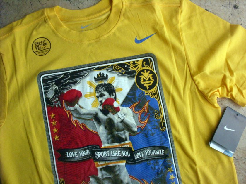 NIKE LIMITED ED YELLOW MANNY PACMAN PACQUIAO T  SHIRT w/ tag  