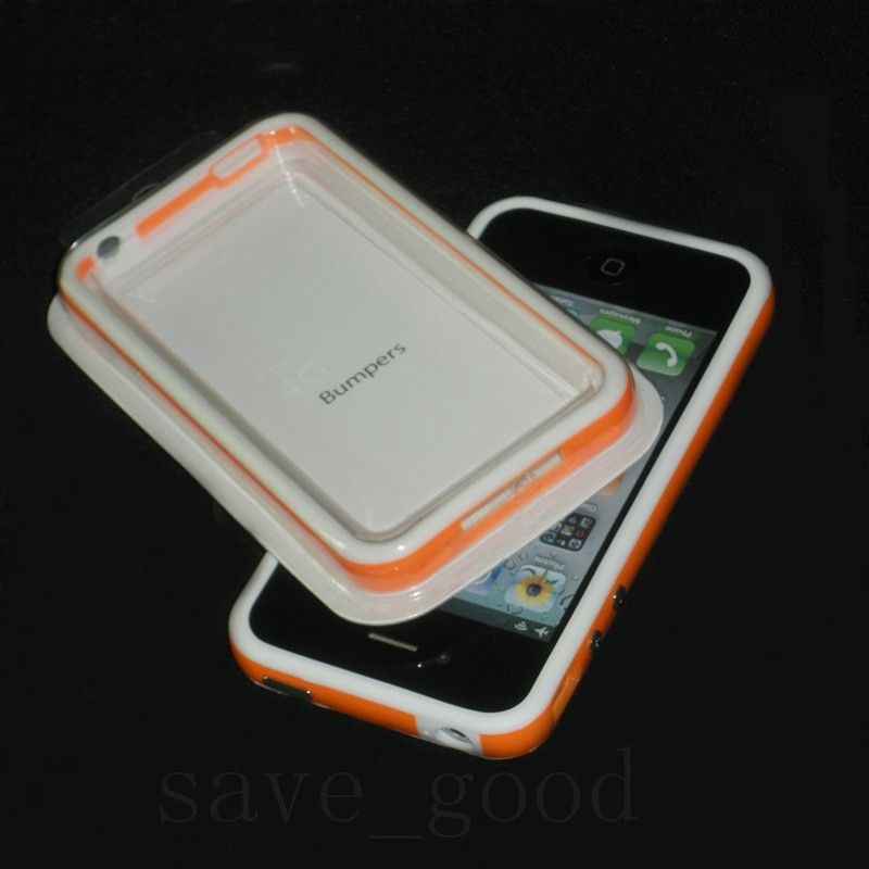   Frame TPU Silicone Case Cover W/Side Button for iphone 4 4G  