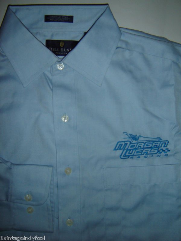 NEW MORGAN LUCAS NHRA TOP FUEL TEAM BILL BLASS OXFORD SHIRT SIZE 