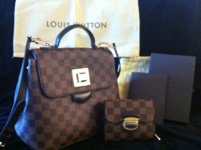 LOUIS VUITTON BERGAMO PM DAMIER HANDBAG W/ MATCHING WALLET   NEW 