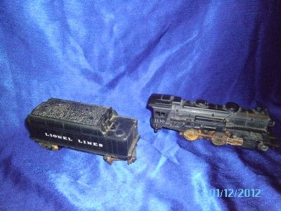 VINTAGE LIONEL #1130 LOCOMOTIVE & TENDER LETTERED CAB #1130  