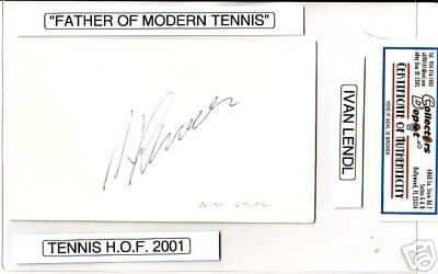 IVAN LENDL TENNIS PRO Signed Autograph Index Card COA  