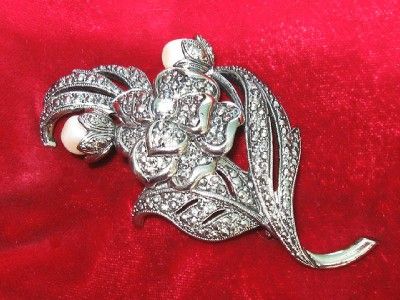 KJL Kenneth J Lane Antique Impressions Flower Brooch  