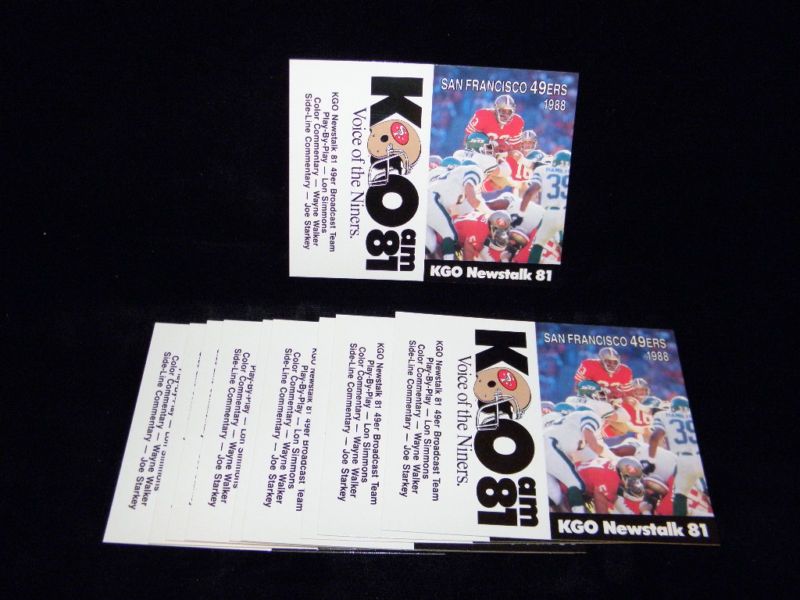 1988 JOE MONTANA 49ER SCHEDULE KGO RADIO 10ct LOT  