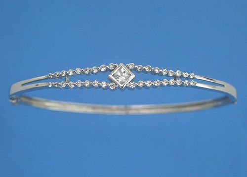   Silver 7.5 Cubic Zirconia CZ Bracelet Rhodium Solid 925 Free S/H