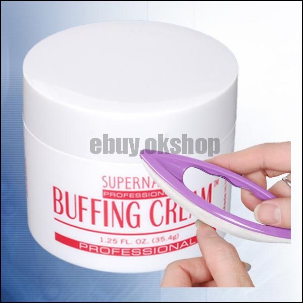 NAIL BUFFING CREAM + BUFFER SET UV GEL NAILS TIPS GIFT  