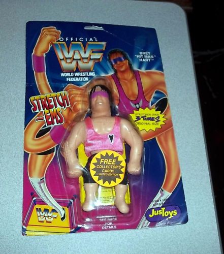 WWF JusToys Stretch Ems Bret Hart MOC 1994 MEGA RARE  