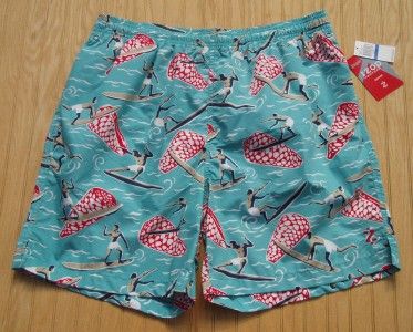 Mens NWT New IZOD Surfer Surfboad Swim Trunks Sz XL  