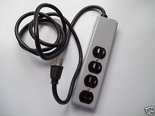 SL WABER Multiple Outlet Strip (4) Metal Durable Tested  