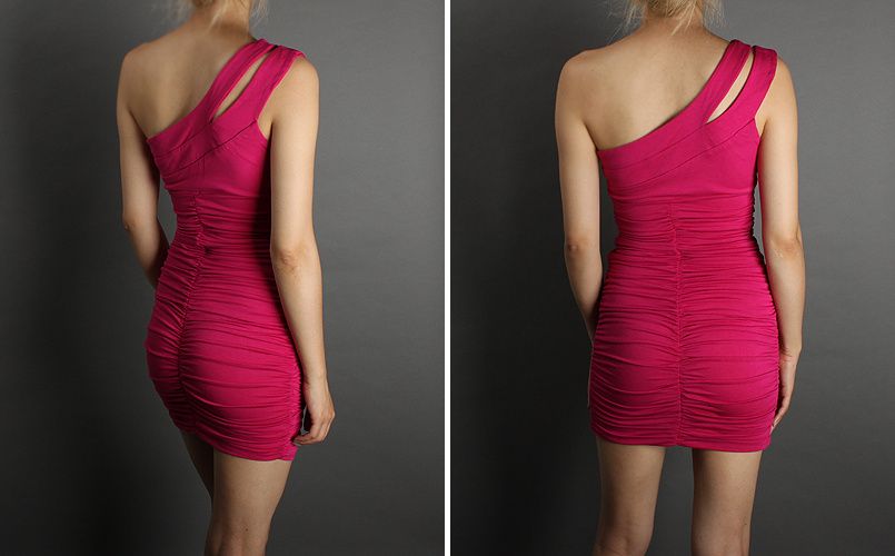 NEW Sexy CutOut One Shoulder Ruched Club Cocktail Dress  