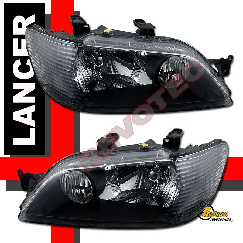 02 03 MITSUBISHI LANCER BLACK HEAD LIGHTS LS ES OZ  